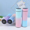 Gradient Smart straight Water Bottle with temperture display insulation vacuum Colorful 304 Stainless Steel for Outdoor